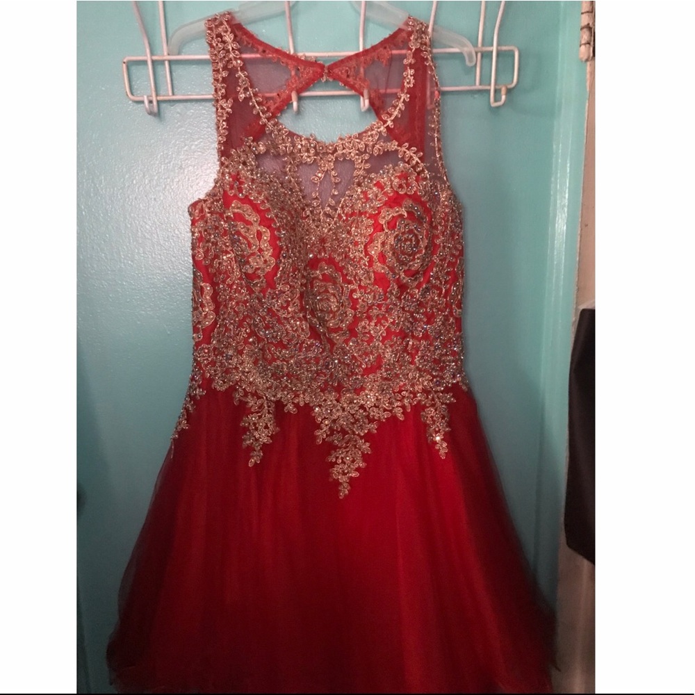 prom red dress ( XL )
